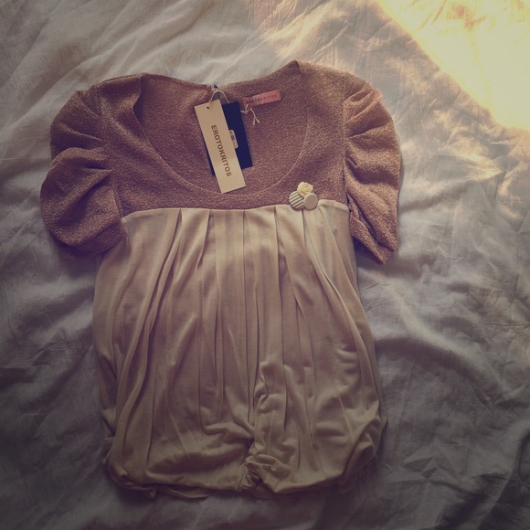 Erotokritos shimmery puff sleeve blouse - Picture 1 of 8